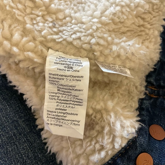 Madewell Oversized Donaway Wash Snap Button Sherpa Lined Denim Jean Jacket - Picture 5 of 9
